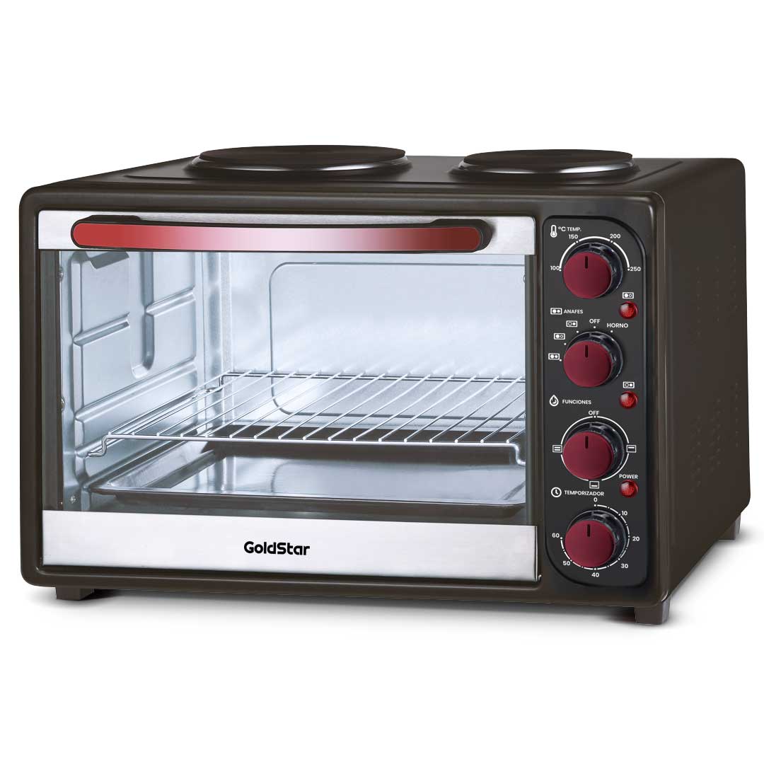 Horno Electrico 60 lts 2000w con doble anafe y temporizador