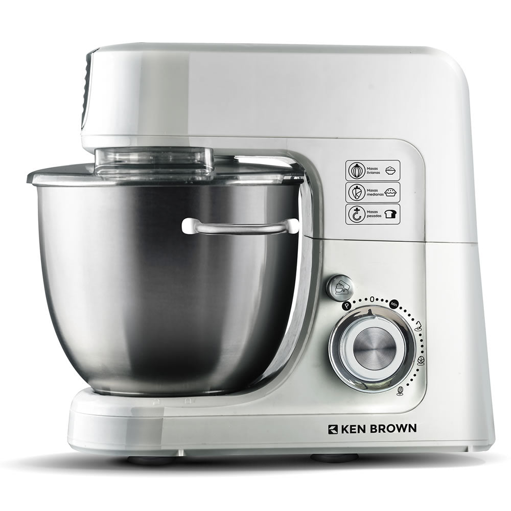 Batidora con bowl Ken Brown 4,5 litros Blanco 800w 10 velocidades