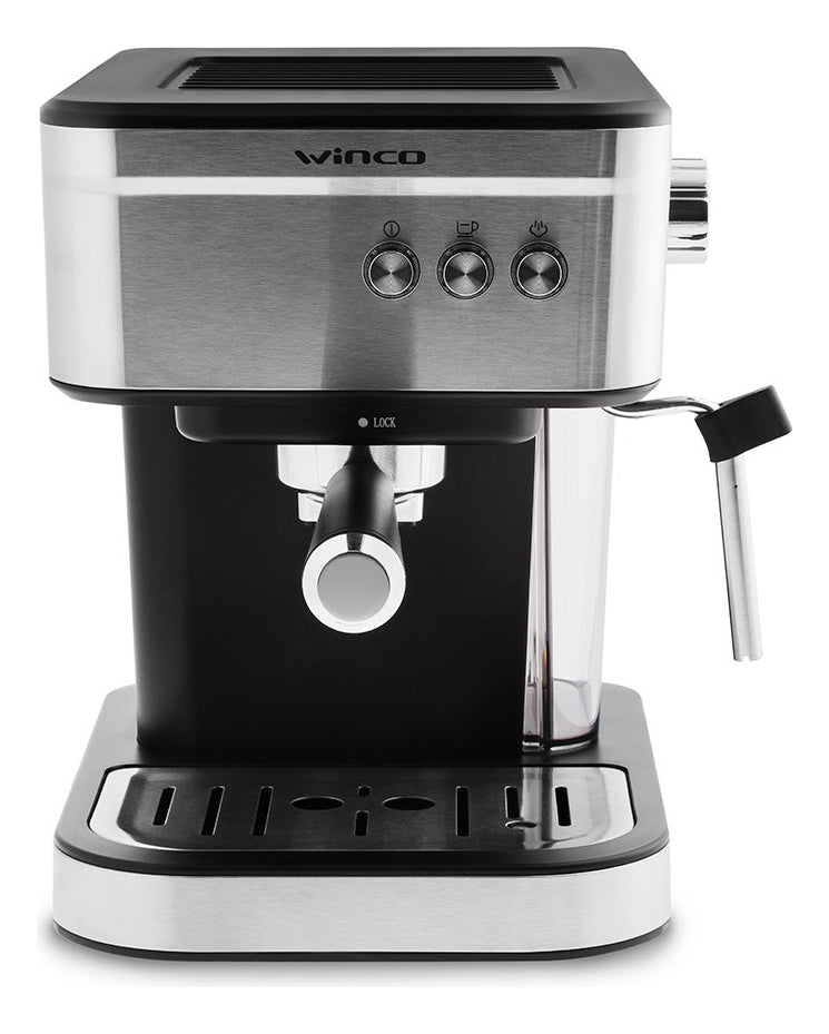 Cafetera Winco W1925 semi automática negra expreso 220V