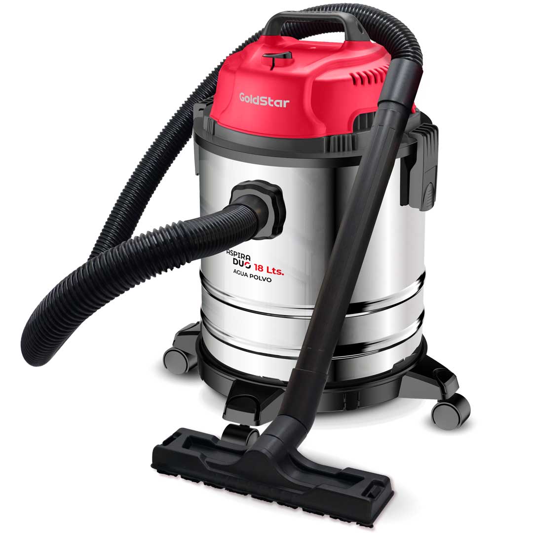 Aspiradora y sopladora tacho de polvo y agua potente de 1400w acero inox glda-18