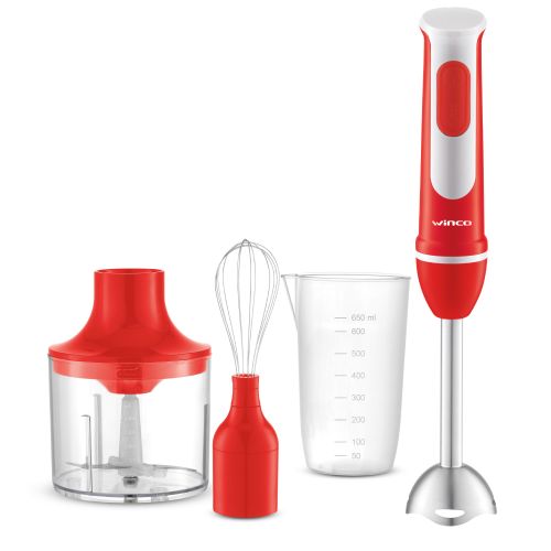 Licuadora De Mano Winco Roja 1016r Con Accesorios 400 W Rojo