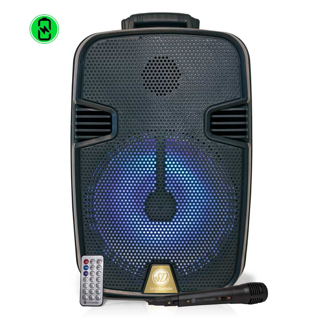 Parlante bafle Bluetooth inalámbrico 20w con luces led 12 pulgadas