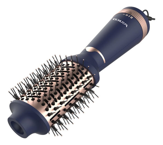 Cepillo Secador De Pelo Eléctrico Voluminizador Brush Winco Color Azul