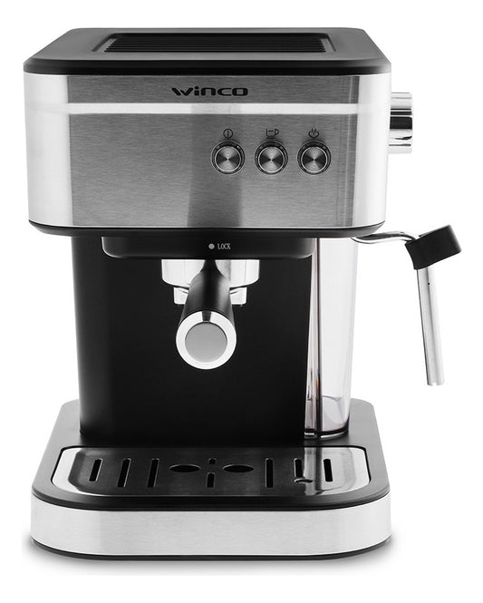Cafetera Winco W1925 semi automática negra expreso 220V