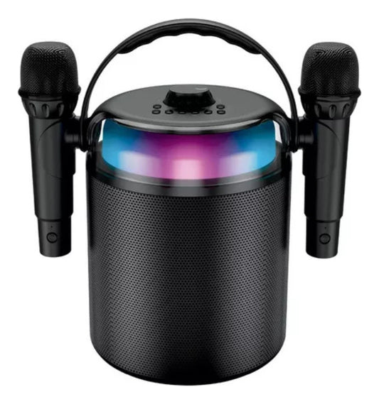 Parlante Portátil Bluetooth Karaoke +2 Microfonos Inalámbricos