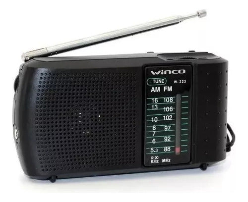 Radio Winco Portatil W223 color Negro