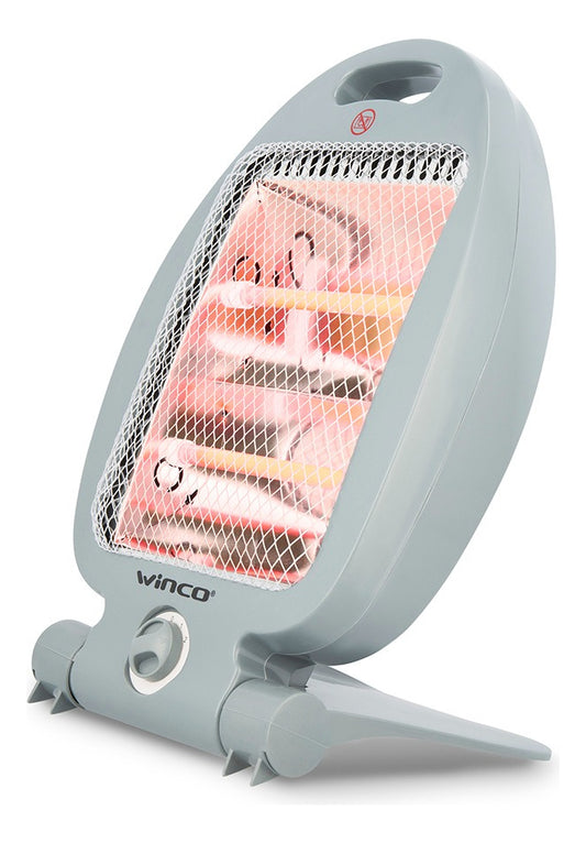 Estufa electrica halogena caloventor calefactor Winco W122 color gris