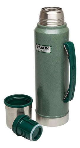 Termo Stanley Classic 1L  Con Asa Vaso Y Tapon Verde