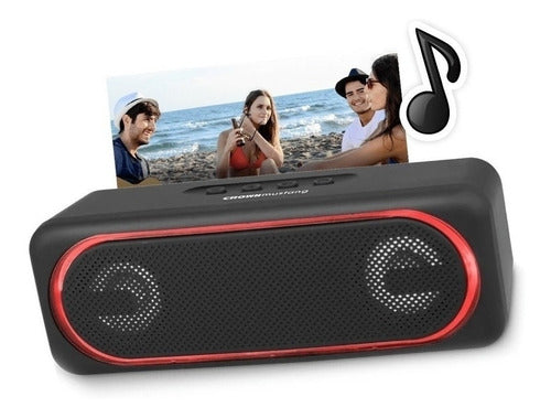 Parlante Portatil bluetooth 6w crown mustang negro luces led