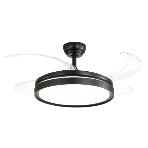 Ventilador de Techo Retráctil con Luz Led Negro Winco
