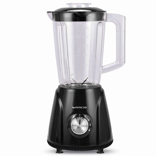 Licuadora Winco Jarra de Plástico 1,5L 4 velocidades + pulsador Negra