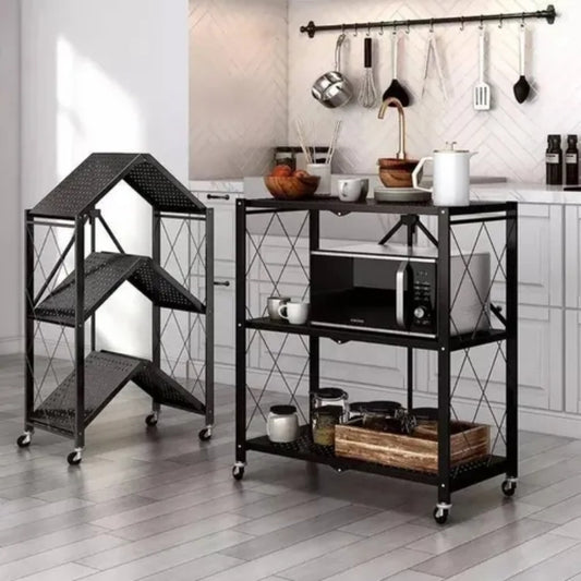 Estanteria Organizador Plegable 3 Niveles Negra Jazak